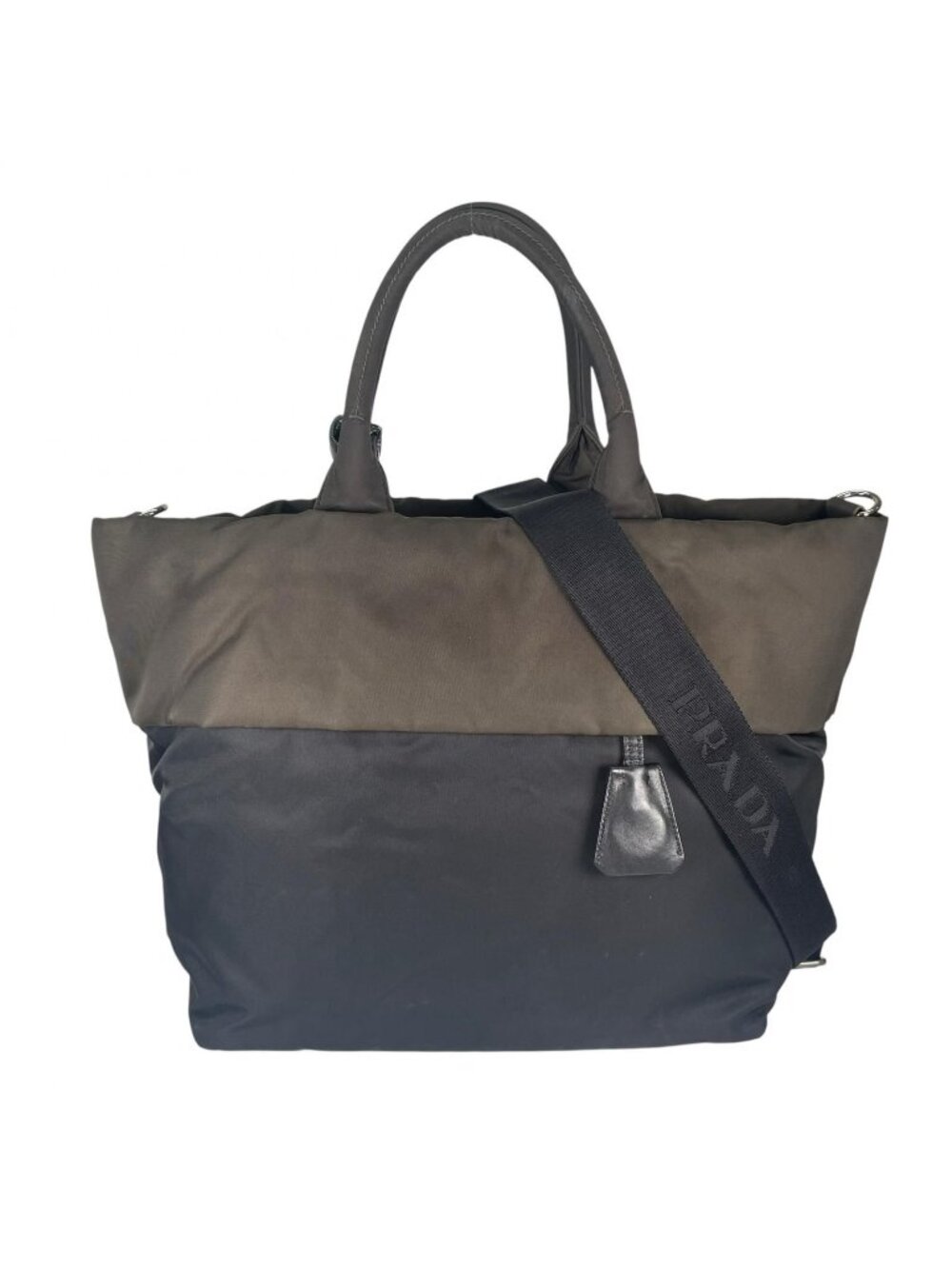 Prada Reversible Shoulder Bag Nylon Khaki